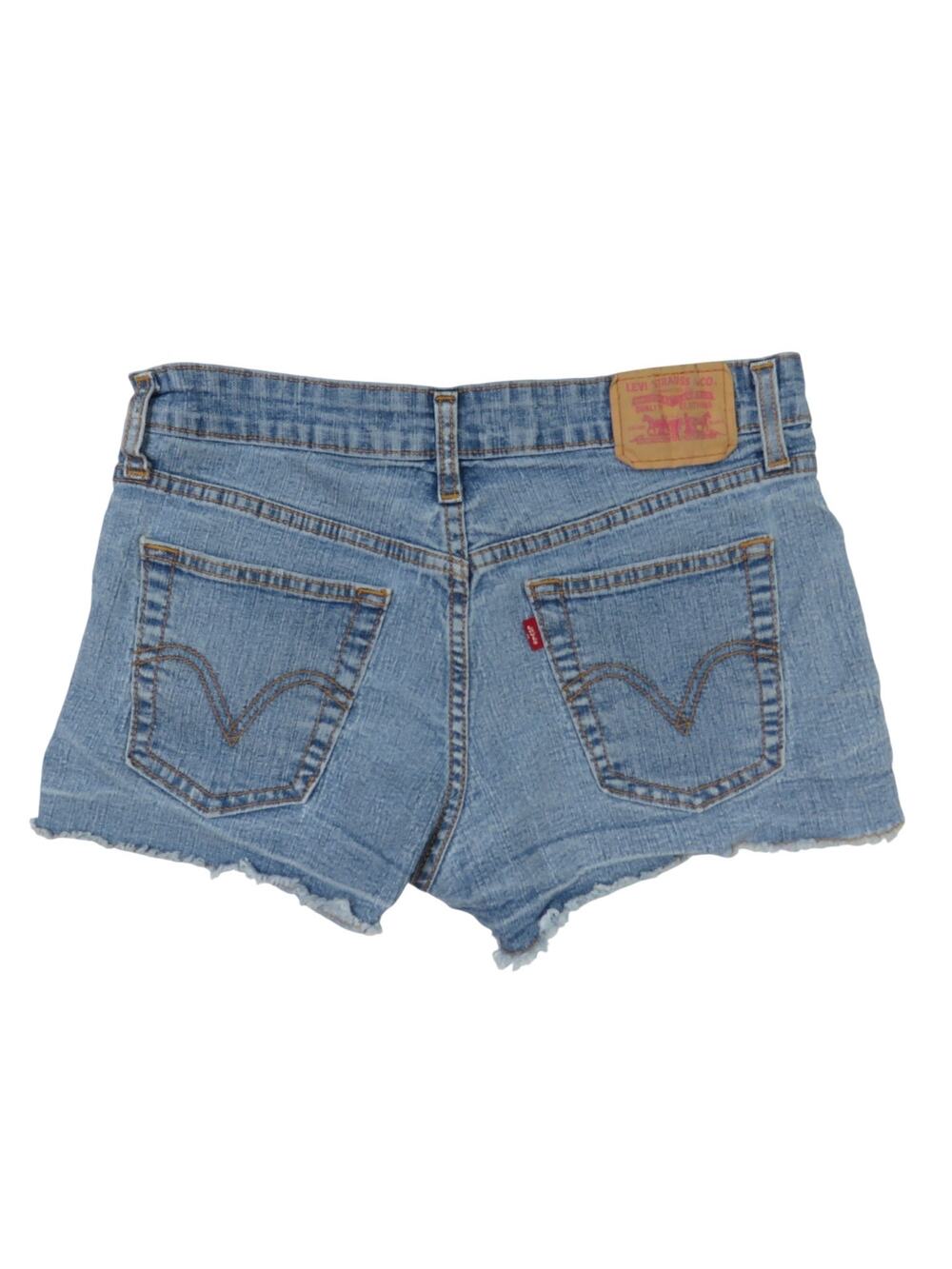 Y2K Vintage Levis Superlow Jean Shorts Frayed Denim Cut Off Micro Shorts 28"